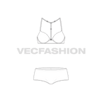 Multi way push-up bra flat sketch, front view