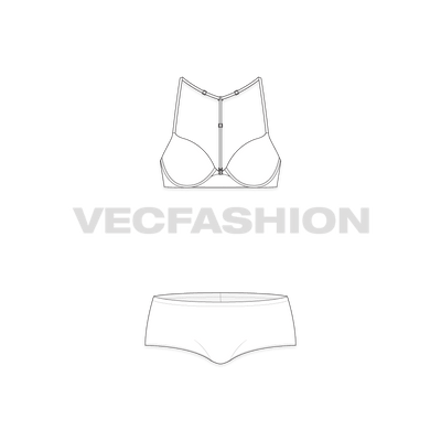 A vector template for Multi Way Push-up Bra