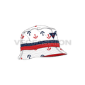 Nautical inspired bucket hat flat sketch