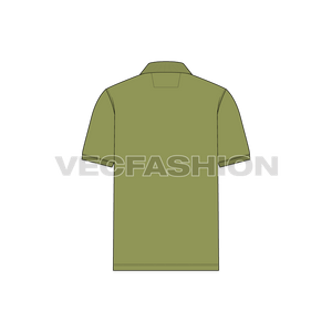 Olive Green Button Up Polo Shirt