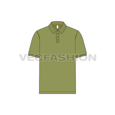 Olive Green Button Up Polo Shirt
