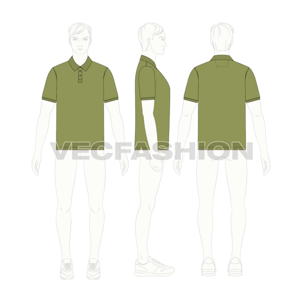 green polo shirt template