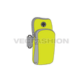 Running mobile phone arm bag flat sketch