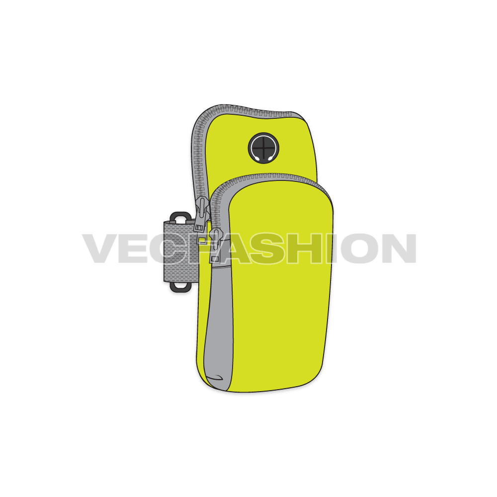No matter how light you wanna be there are still valuable items you need to carry along with you when going out for Running or Workout. This new vector template of Running Mobile Phone Arm Bag is a solution for it. It can carry many things like your Mobile Phone, ear phones cables, car or home keys, credit card or some cash.