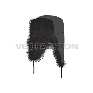 A fully editable illustrator cad sketch of Russian Hat with Thick Fur. We have tried to imitate fur rendering using basic tools of adobe illustrator still need a lot of improvement. 