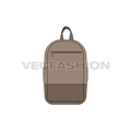 School book bag flat sketch, view 1