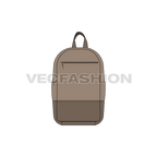 School book bag flat sketch, view 1