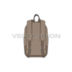School book bag flat sketch, view 2