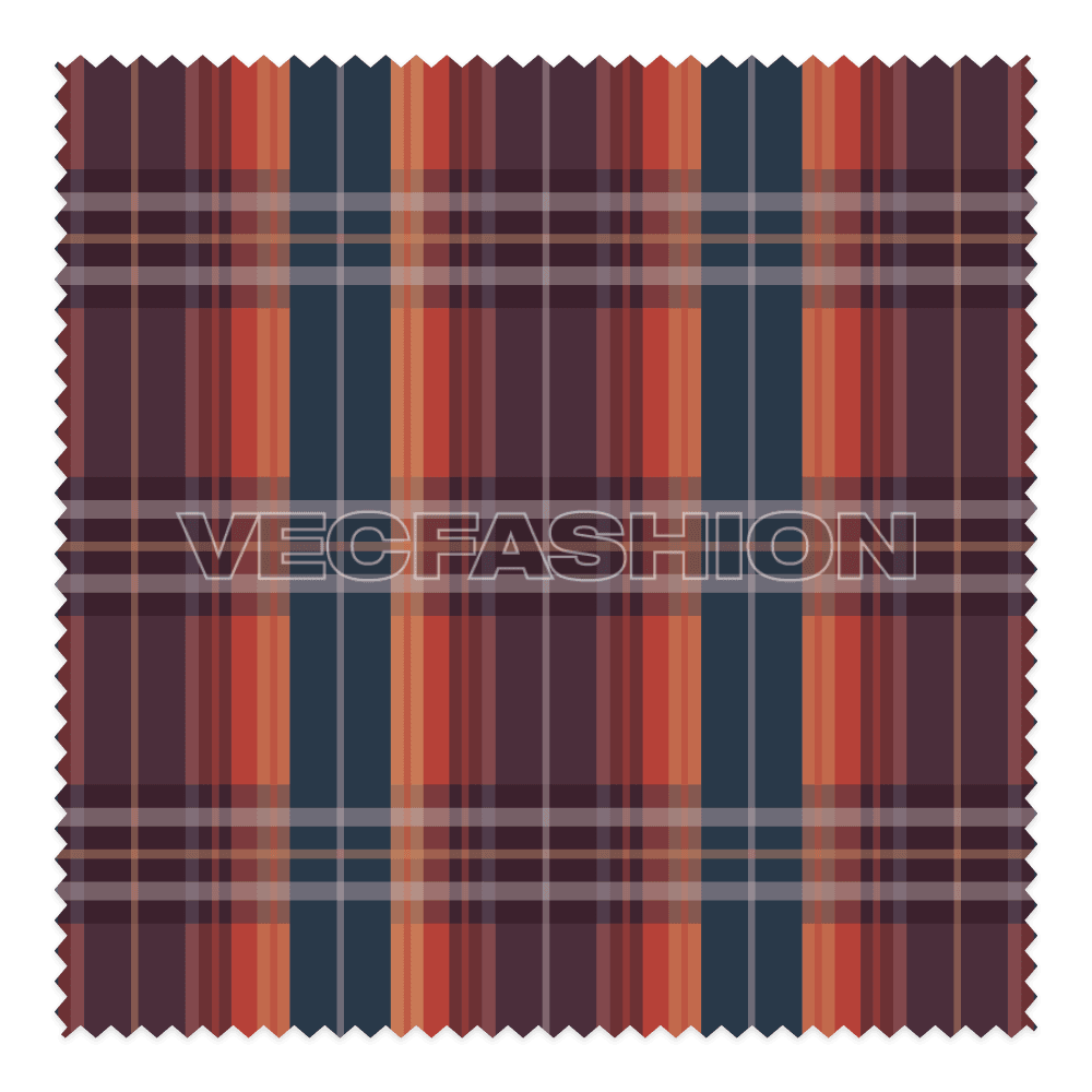 Scottish tartan fabric texture flat sketch, view 3