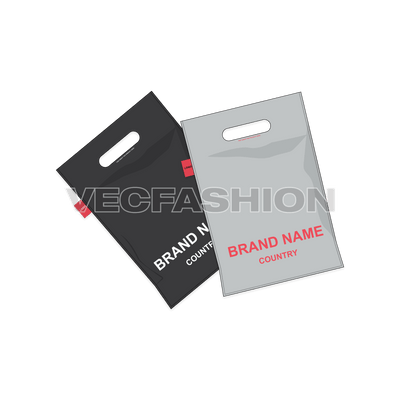 An editable illustrator vector template of Sealed Garment Plastic Polybags. It has a stylish look and you close it with the heat sealer machine. 