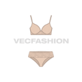 Seductive comfort lace push-up bra flat sketch, front view