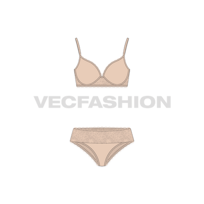 A vector template for Seductive Comfort Lace Push-up Bra