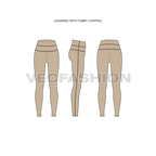 Set of 7 yoga pants flat sketch, view 1