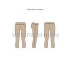 Set of 7 yoga pants flat sketch, view 3