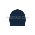 Sherpa fleece winter cap flat sketch