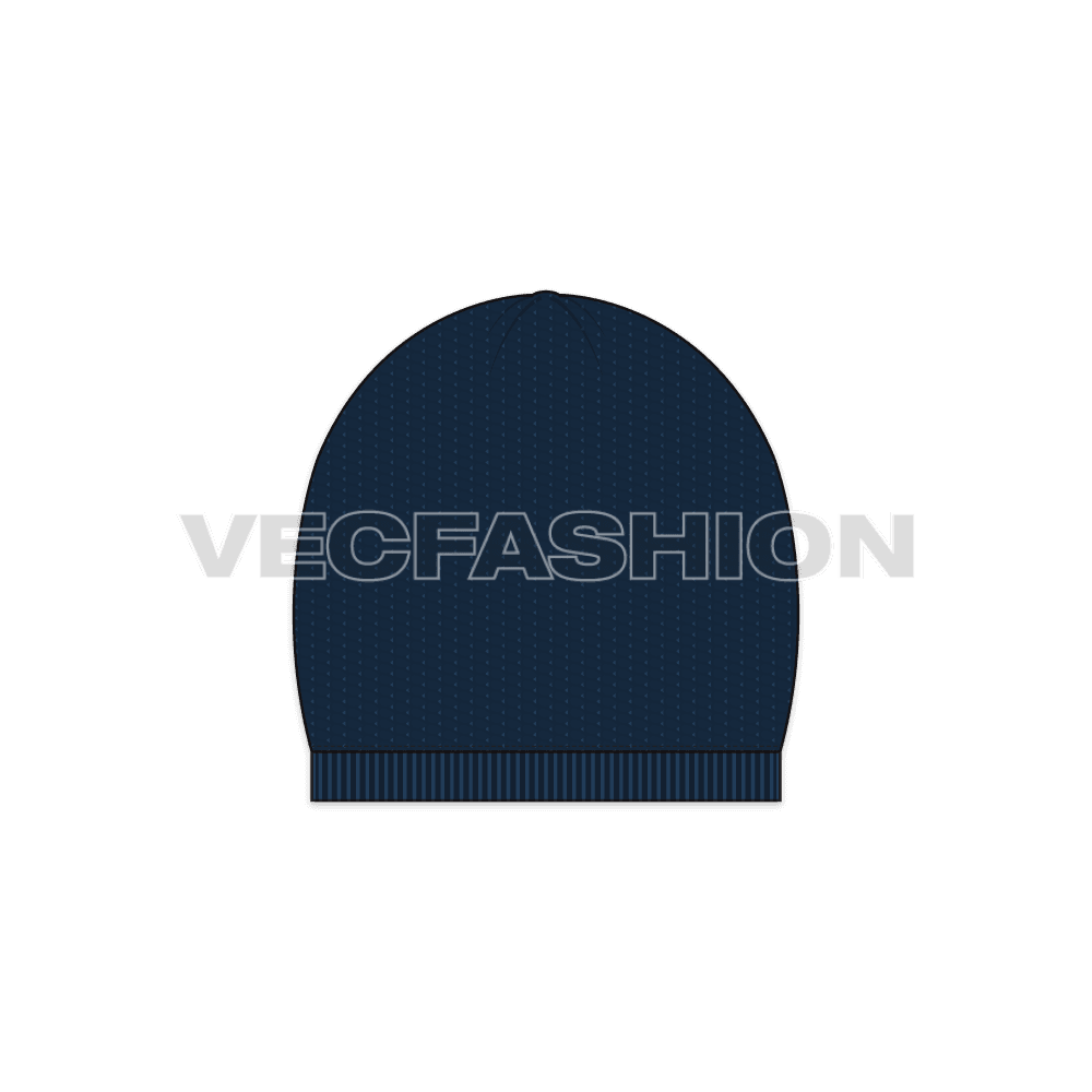 Sherpa fleece winter cap flat sketch