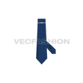 Shirt tie with metal pin flat sketch