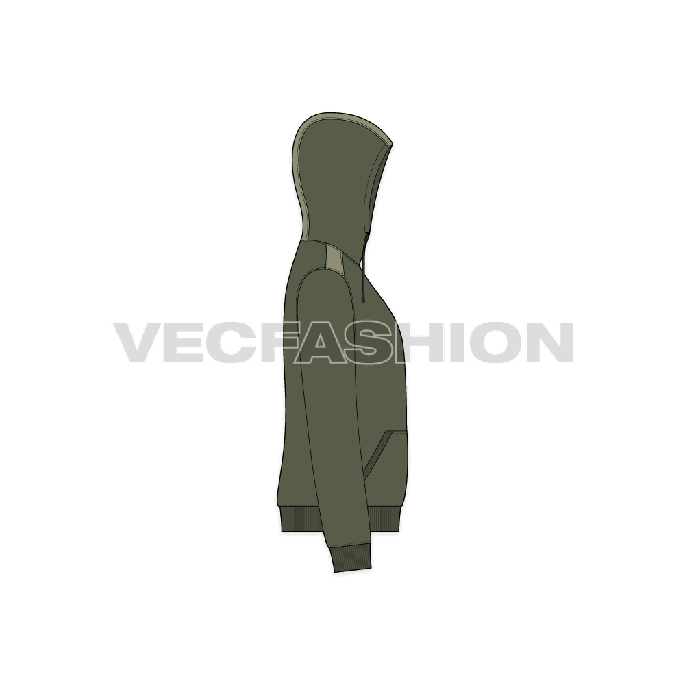 Short Body Olive Green Hoodie - VecFashion