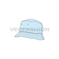 Sky blue bucket hat flat sketch