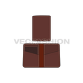 Smart leather wallet, inside view flat sketch