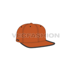 Snapback dad hat flat sketch, view 1