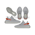 Sneakers, yeezy boost 350 style flat sketch