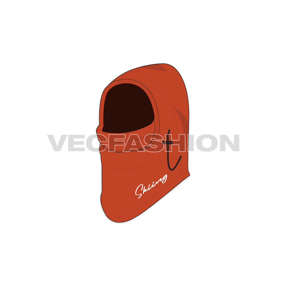 Snow protection ski mask flat sketch