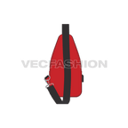 Sport backpack, racket shape flat sketch, view 2