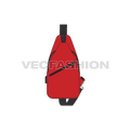 Sport backpack, racket shape flat sketch, view 1