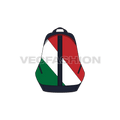 Sport backpack, italian flag panel flat sketch, view 1