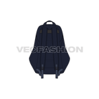 Sport backpack, italian flag panel flat sketch, view 2