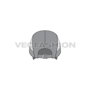 Our new vector template for Sport Cap with Mesh Panels have very detailed illustrator drawing and still easy to edit. It has mesh pattern on the sides, metal adjuster at the back and two contrast stripes on the peak.  