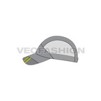 Sport cap with mesh panels flat sketch, view 2