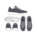 Sport sneakers, nike tanjun style flat sketch