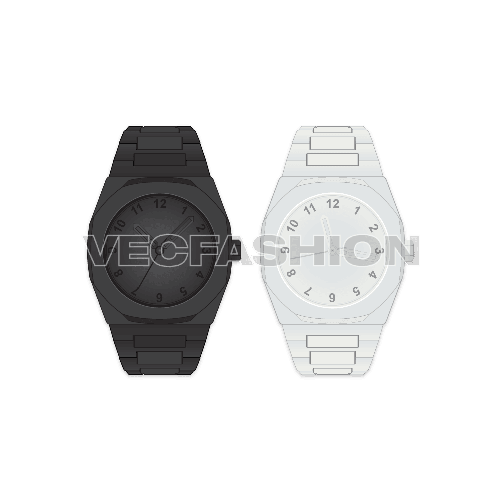 Sport wrist watches flat sketch