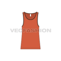 Sporty ringer tank flat sketch, front view