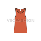 Sporty ringer tank flat sketch, front view