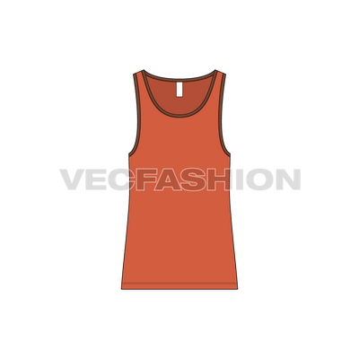 Sporty Ringer Tank Vector Template