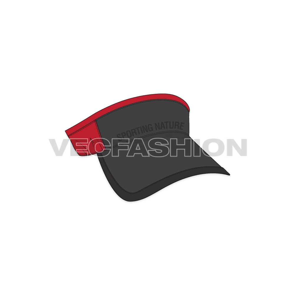 Sun visor hat flat sketch