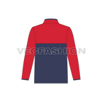 Teen boy mock neck jacket flat sketch, back view