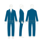 Teen boy nightsuit pajama set flat sketch, front view