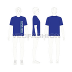 Teen boy round neck t-shirt flat sketch, croqui sketch