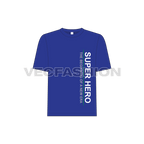 Teen boy round neck t-shirt flat sketch, front view