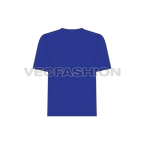 Teen boy round neck t-shirt flat sketch, back view