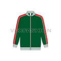 Teen boy sport jacket flat sketch, front view