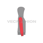 Teen boys color blocked hoodie flat sketch, side view