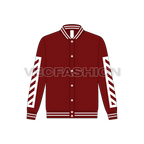 Teen boys streetwear jacket flat sketch, front view