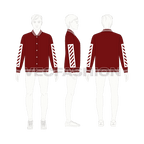 Teen boys streetwear jacket flat sketch, croqui sketch