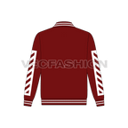 Teen boys streetwear jacket flat sketch, back view