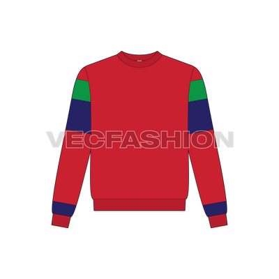 Teen boys sweatshirt flat sketch, front view